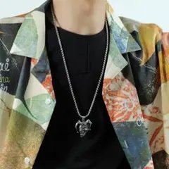 道化師 ピエロ メンズ ステンレス ネックレス ペンダント シルバー