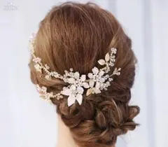 ヘッドドレス ウェディング アクセサリー 花 リーフ 人気 結婚式 ブライダル
