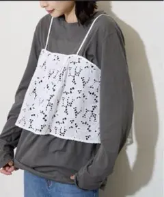 JOURNAL STANDARD クルーネックシアーロングTシャツ　グレー