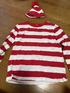 ウォーリー 2点セット　赤と白のストライプ 　ハロウィン　コスプレ