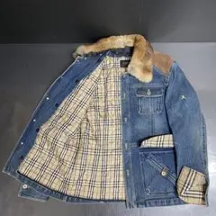 BURBERRY BLACK LABEL ファー付デニムジャケット 693