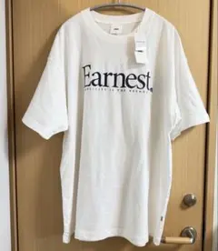 ANME ロゴプリント　半袖Tシャツ　ホワイト　ネイビー　XL