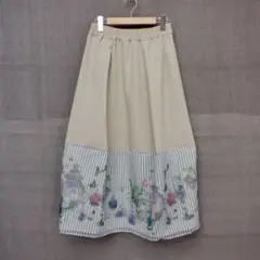 イズスカラー 542240：海柄グラス×シフォン重ねコクーンスカート