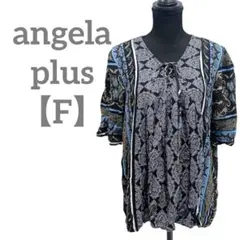 匿名配送✨angela plus 【F】トップス ペイズリー柄 レースアップ