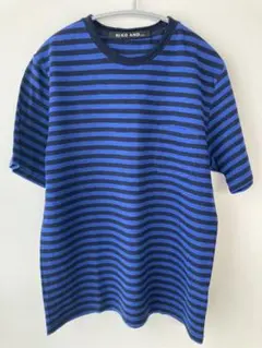 【美品】NIKO AND... 青と黒のストライプ Tシャツ