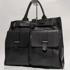 ✨美品✨FURLA メンズ ビジネスバッグ ロゴプレート レザー A4収納可能