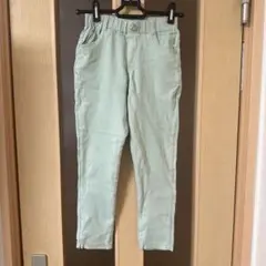 パンツ 長ズボン デニム ミントグリーン色