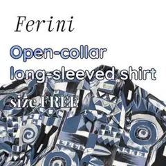 Ferini 総柄 長袖開襟シャツ