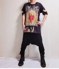 SHARE SPIRIT リメイク Tシャツ ロング丈 メンズ(ᒪ)スカル