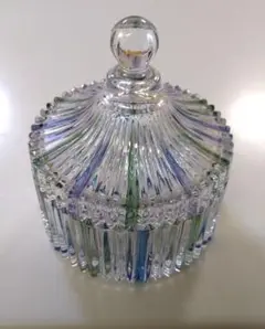 SOGA ガラス容器 クリア 青 緑　小物入れ　蓋付き