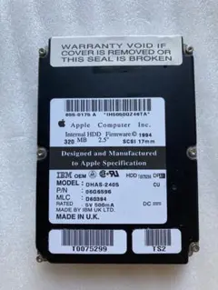 Apple SCSI スカジー　ハードディスク　320MB 2.5インチ