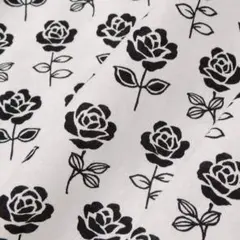 ●布 薔薇柄 ローズ 花柄 幅110×50cm 綿 赤みよりのオフホワイト