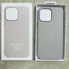 新品未使用· iPhone 16 Pro Max レザーケース ライトグレー