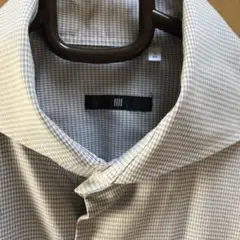 グレー 千鳥柄 長袖ドレスシャツ