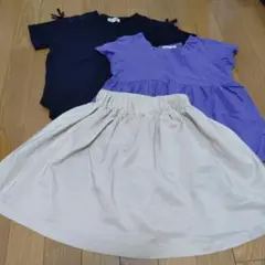 女の子　シューラルー　130cm 3点セット（Tシャツ2枚、スカート1枚）