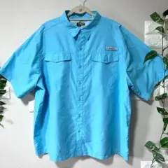 HABIT 通気性 アウトドア 釣り キャンプ メンズ シャツ 水色 2XL