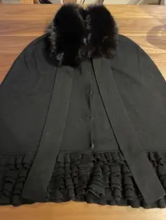 ケープ ポンチョ ファー付き