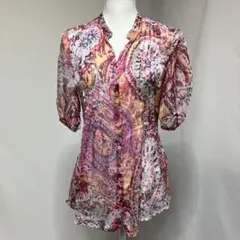 MARELLA マレーラ 花柄 半袖 シルク シアー　ブラウス シャツ　伊製42