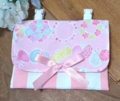 新学期準備❤　移動ポケット　クリップ付❤　ちょうちょ　リボン　ピンク❤