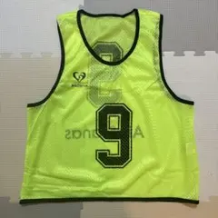 ビブス 背番号9 蛍光ライムグリーン サイズフリー サッカー フットサル バスケ