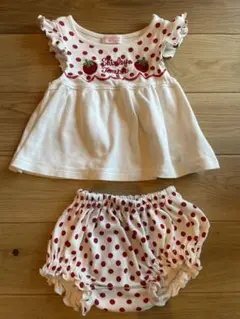Shirley Temple いちごドット柄セット 80
