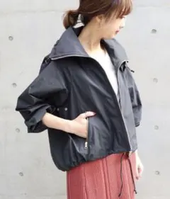 Spick and Span Noble フードツキ ZIPブルゾン ネイビー