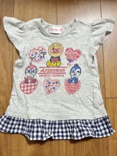 アンパンマン Tシャツ グレー フリル付き