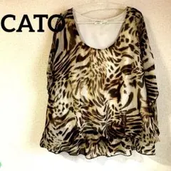 CATO 動物柄 シフォン トップス 18/20W