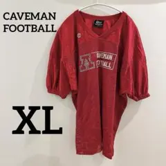 CAVEMAN FOOTBALL【XL】メッシュユニフォーム レッド アメフト