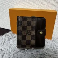 ルイヴィトン ダミエ 折り財布 コンパクトジップ ラウンドファスナー