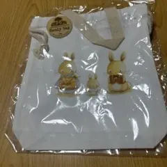 ウサギのイラスト付き手提げ袋