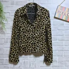 テーラードジャケット レオパード柄 スエード 美品 大人可愛い 高級感 長袖 M
