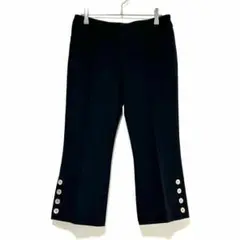 n0368【イネド】クロップドパンツ　ブラック　ストレッチ　綺麗め