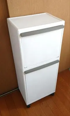 ゴミ箱分別ボックス 深2段 W35×D25×H85cm ゴミ箱 白