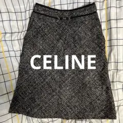 【素敵なデザイン❗️】CELINE ツイード刺繍 スカート 裏地付き