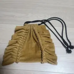 ｙe♡、ワイイー、巾着バック、コーデュロイ、ショルダーバック