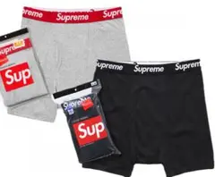 灰と黒各1枚 Supreme Hanes Boxer Briefs Sサイズ
