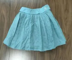 PETIT BATEAU　プチバトー　 水色刺繍入りフレアスカート　110