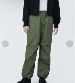 無印良品 パラシュートイージーパンツ ダークグリーン XL