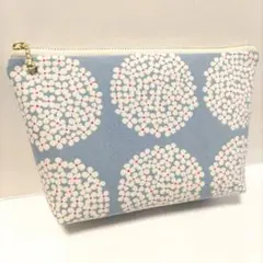 北欧 サークルフラワー ハンドメイド ポーチ メイクポーチ ファスナーポーチ