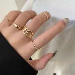 リング5点セット ゴールド 重ね付け 指輪 リング アクセサリー