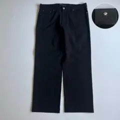極美品 ヴェルサーチ スラックス 大きいサイズXXL レザーパッチ シルバーロゴ