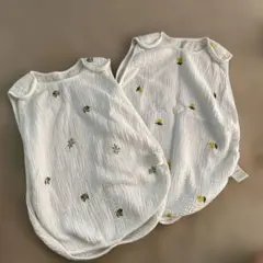 ケラッタ イブル ガーゼ 夏用 スリーパー 2枚セット　レモン柄オリーブ柄　二重