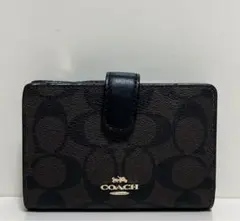 ☆超美品☆送料無料☆COACHコーチ二つ折りL字ファスナー財布☆ダークブラウン☆