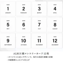 ALBUS アルバス風マンスリーカード 12枚セット ＋ 特別行事カード追加OK