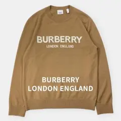 美品 BURBERRY 22SS センター ロゴ 薄手 ウール セーター S