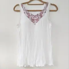 axes femme　カップ付きカラーレースタンク　アクシーズ ファム