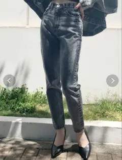 GYDA　ジェイダ　ケミカルペグトップデニムパンツ　XS　 ブラック