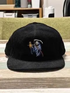 アンパルクリエィティブ　コーデュロイ死神刺繍キャップ