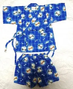 【90cm】甚平　 トンボ柄　浴衣　お祭り　花火大会　パジャマ　ルームウェア